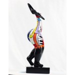Satz von 3 Design-Harz-dekorative Skulpturen Frau RUMBA Statuen H51 (multicolor)