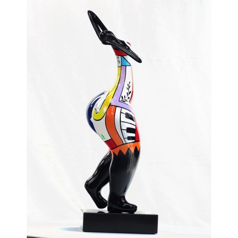 Set of 3 design decorative sculptures woman RUMBA statues resin H51 (multicolor) - image 44393