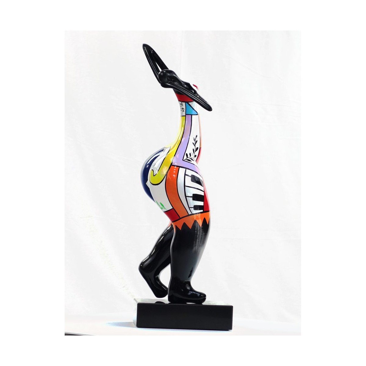 3 statue in resina sculture di design decorativo DONNA RUMBA 50 cm  (multicolore)
