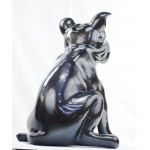 Statuetta design scultura decorativa cane in resina (Grigio scuro)
