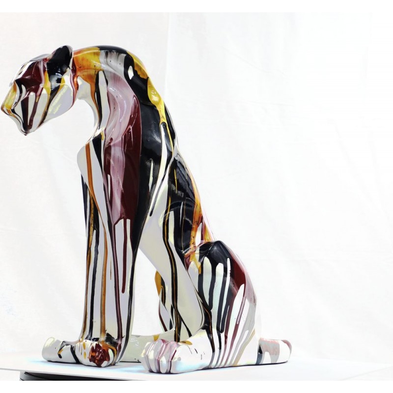 Statuette sculpture décorative design PANTHERE SAVANE en résine H100 (multicolore) - image 44400