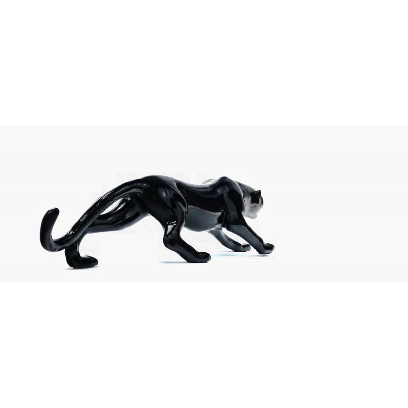 Estatua resina (negro) Pantera escultura decorativa de diseño H19 - image 44414