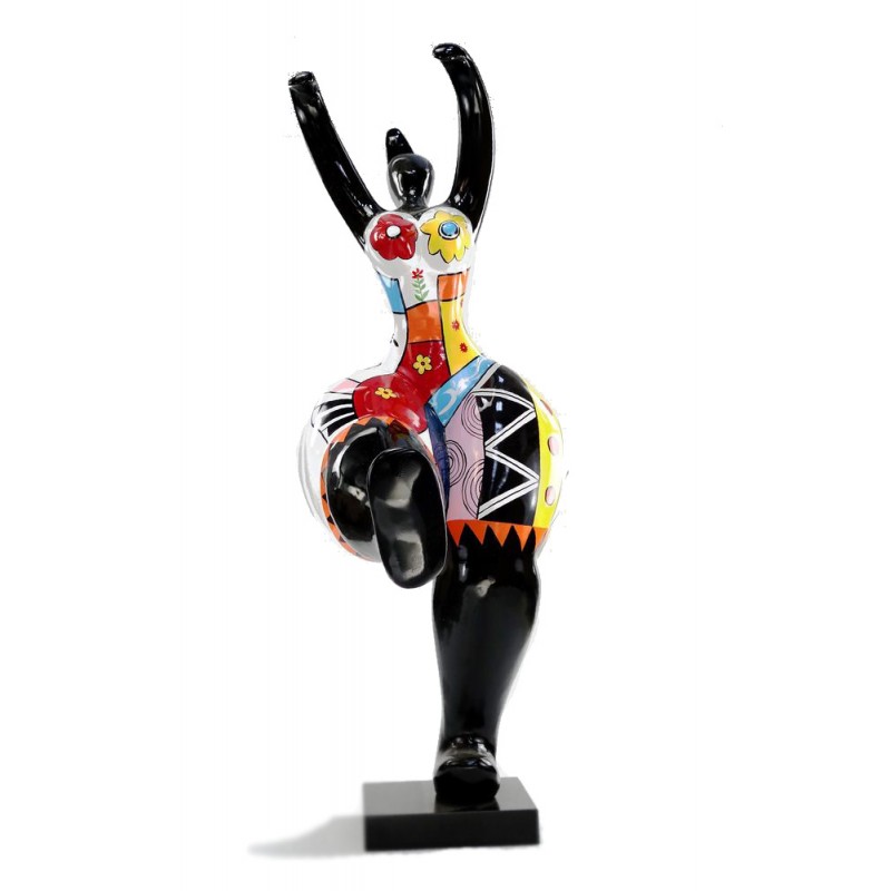 Escultura de la estatua de mujer de diseño decorativo bola resina (multicolor) - image 44416