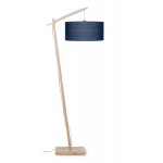 ANDES green linen lamp (natural, blue jeans)