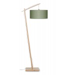 ANDES green linen lamp (natural, dark green)
