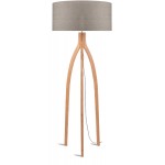Bamboo standing lamp and ANNAPURNA eco-friendly linen lampshade (natural, dark linen)