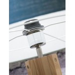 Lampada in legno in piedi e paralume di lino eco-friendly ANNAPURNA (lino naturale e scuro)