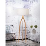 Bamboo standing lamp and annaPURNA eco-friendly linen lampshade (natural, light linen)
