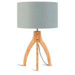 Lampada da tavolo Bamboo e lampada di lino eco-friendly annaPURNA (naturale, grigio chiaro)