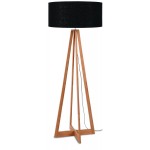 EverEST (natural, negro) lámpara de pie de bambú y pantalla de lino ecológico