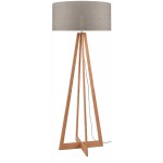 EverEST bamboo standing lamp and ecological linen lampshade (natural, dark linen)