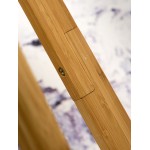 Lampada in legno in piedi in bambù e paralume di lino sempre più ecologico (naturale, bianco)