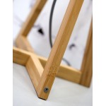 Lámpara de mesa de bambú y lámpara de lino ecológica EVEREST (natural, gris claro)