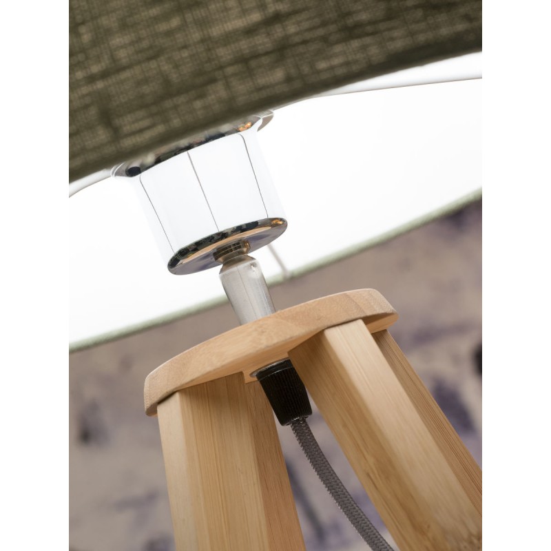 Lampe de table en bambou et abat-jour lin écologique EVEREST (naturel, lin clair) - image 44618