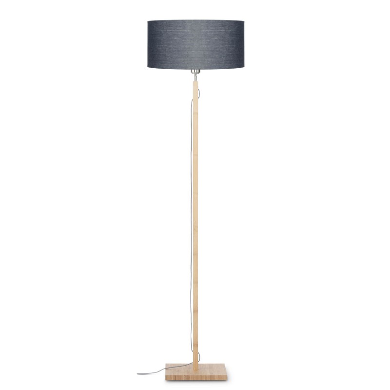 Fuji bamboo standing lamp and eco-friendly linen lampshade (natural, dark grey) - image 44636