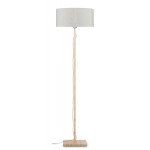 Bamboo standing lamp and FUJI eco-friendly linen lampshade (natural, light linen)