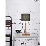 Lámpara de mesa de bambú y pantalla de lino ecológica FUJI (natural, negro)