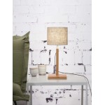 Lampada da tavolo Bamboo e lampada di lino eco-friendly FUJI (lino naturale e scuro)