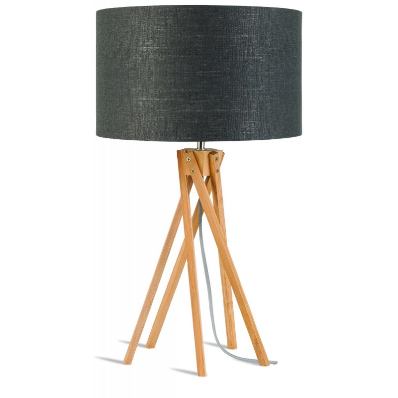 Lampada da tavolo Bamboo e lampada di lino eco-friendly KILIMANJARO (naturale, grigio scuro) - image 44840
