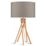 Lampada da tavolo Bamboo e lampada di lino eco-friendly KILIMANJARO (lino naturale e scuro)