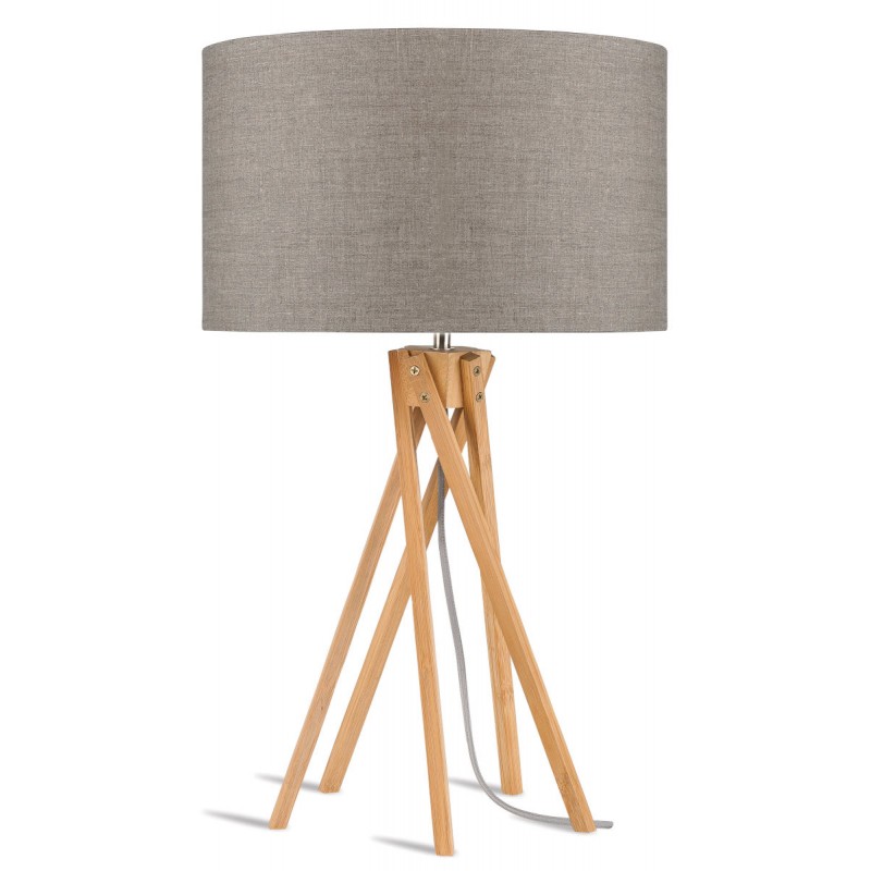 Lampada da tavolo Bamboo e lampada di lino eco-friendly KILIMANJARO (lino naturale e scuro) - image 44848