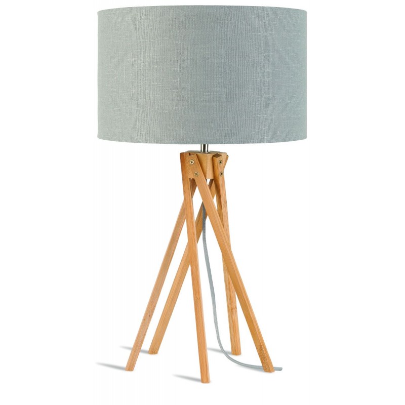 Bamboo table lamp and KILIMANJARO eco-friendly linen lamp (natural, light grey) - image 44852