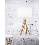 Bamboo table lamp and KILIMANJARO eco-friendly linen lamp (natural, white)