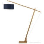 MontBLANC green linen lamp and green linen lampshade (natural, blue jeans)