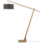 Lampada di lino eco-friendly MontBLANC e lampada di lino verde (naturale, grigio scuro)