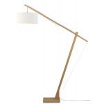 Bamboo standing lamp and MONTBLANC eco-friendly linen lampshade (natural, white)