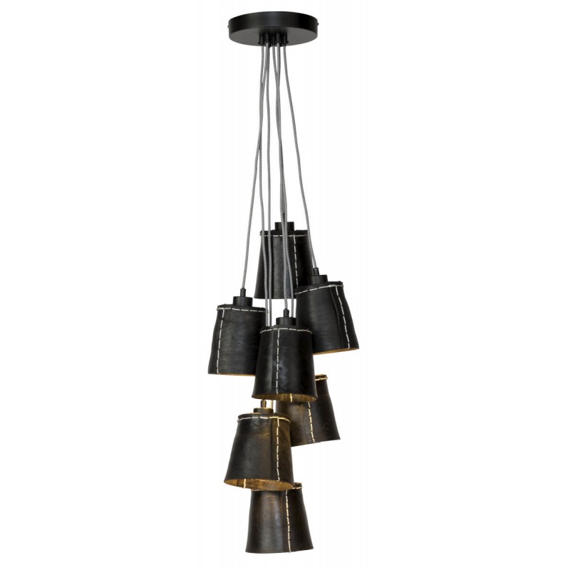 AMAZON SMALL 7 lampshade recycled tire suspension lamp (black) - image 45020