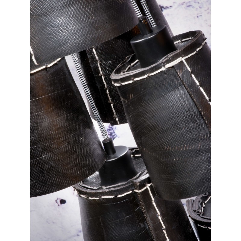 Lampe à suspension en pneu recyclé AMAZON SMALL 7 abat-jours (noir) - image 45022