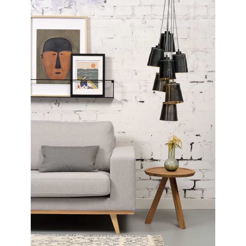 AMAZON SMALL 7 lampshade recycled tire suspension lamp (black) - image 45029