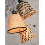 KALIMANTAN bamboo suspension lamp 3 lampshades (natural, black)