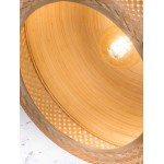 Lampada a sospensione MEKONG di bambù piatto (60 cm) 1 tonalità (bianca, naturale)