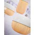 Lampe à suspension en bambou MEKONG rond (Ø 40 cm) (blanc, naturel)