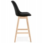 Scandinavian design bar stool in natural-colored feet CAMY (black)