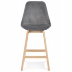 Mid-height bar pad Scandinavian design in natural-colored feet CAMY MINI (grey)