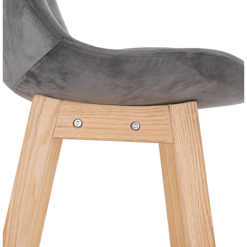 Almohadilla de barra de altura media Diseño escandinavo en pies de color natural CAMY MINI (gris) - image 45620