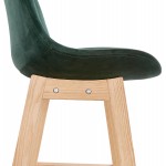 Almohadilla de barra de altura media Diseño escandinavo en pies de color natural CAMY MINI (verde)