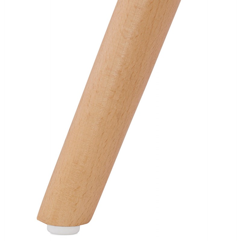 Tabouret de bar scandinave en microfibre pieds bois couleur naturelle TALIA (marron) - image 45829