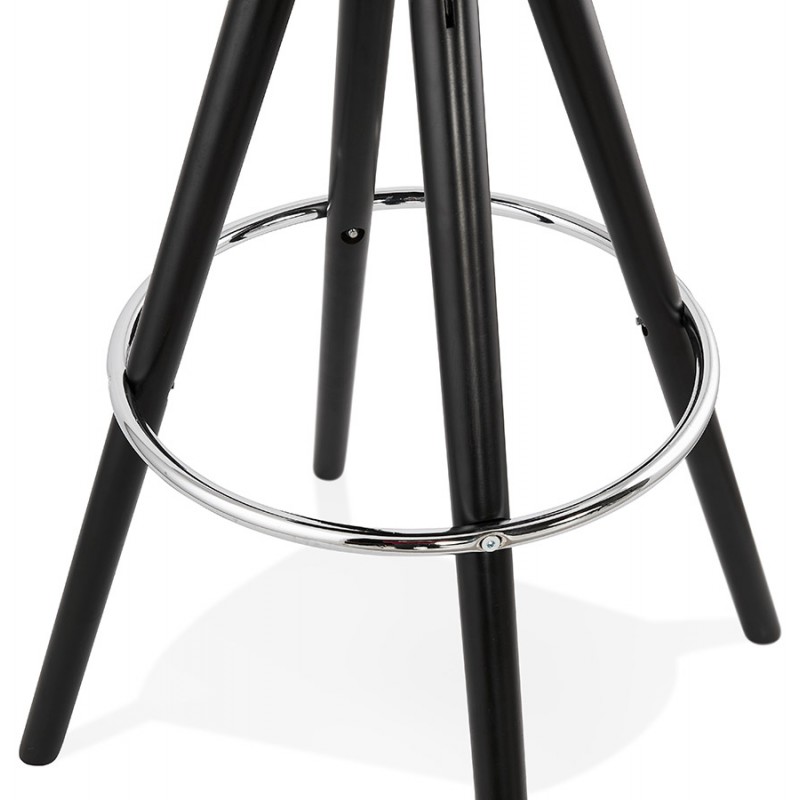 Mid-height bar set design in velvet black wooden feet MERRY MINI (black) - image 45916