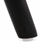 Tabouret de bar mi-hauteur design en velours pieds bois noir MERRY MINI (gris)