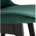 Tabouret de bar mi-hauteur design en velours pieds noirs CAMY MINI (vert)