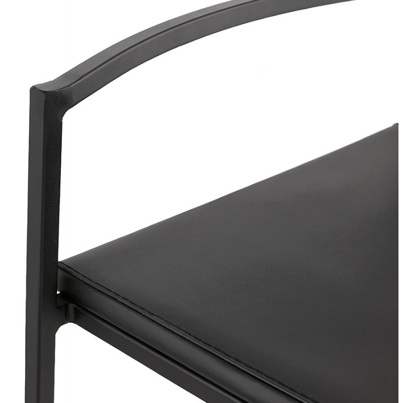 Tabouret de bar mi-hauteur industriel empilable pieds noirs LOIRET MINI (noir) - image 46200
