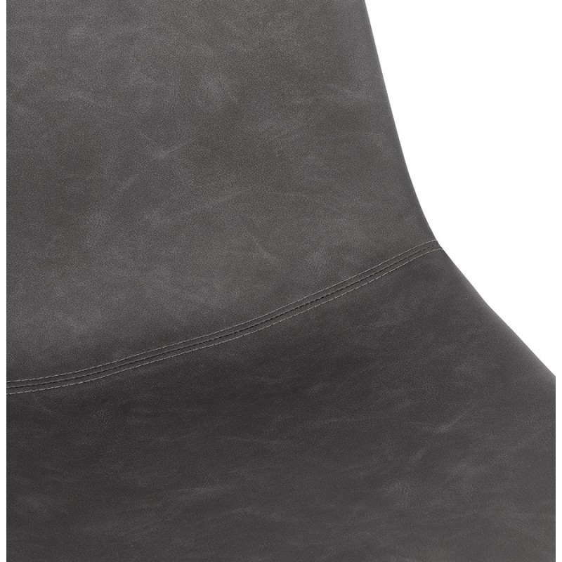 Tabouret de bar chaise de bar vintage pieds noirs JOE (gris foncé) - image 46227