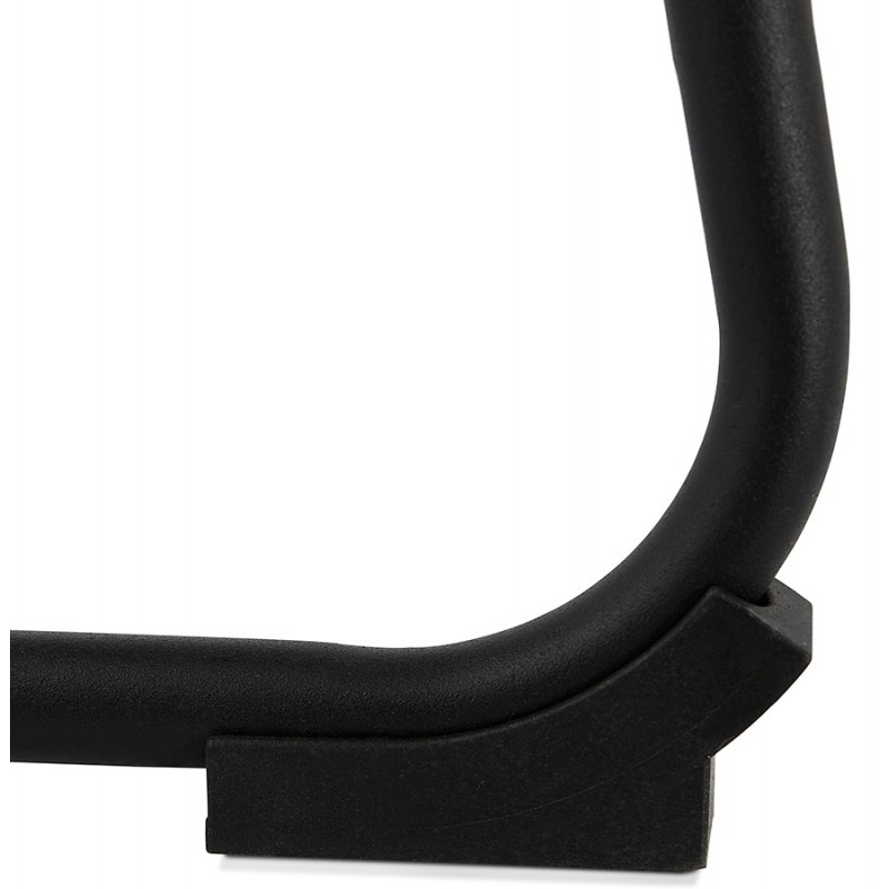 Tabouret de bar mi-hauteur vintage pieds noirs JOE MINI (gris foncé) - image 46244