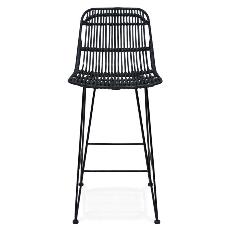 AMINI MINI black rattan bar stool (black) - image 46247
