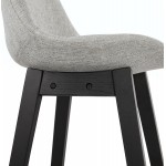 Tabouret de bar chaise de bar mi-hauteur design pieds noirs ILDA MINI (gris clair)