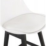 Tabouret de bar chaise de bar mi-hauteur design pieds noirs DYLAN MINI (blanc)